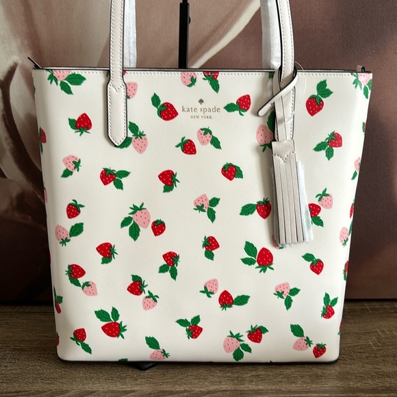 Kate Spade Strawberry Leather Tote NWT - Picture 6 of 9